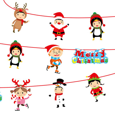 

Tailored Christmas Paperboard Pennant Flags Banners Hanging Buntings Garland Banner