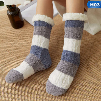 

1 Pair Long Thicken Fleece Lined Socks Women Soft Warm Cozy Fuzzy Slipper Socks
