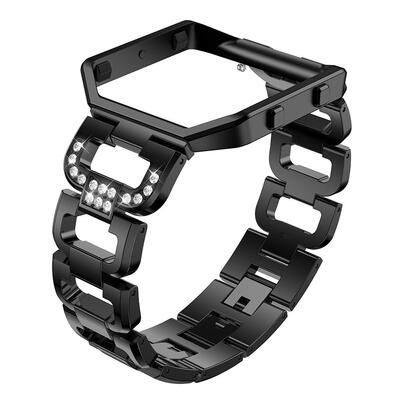 

Metal Alloy Rhinestone Watch Band Wrist Strap with Frame for Fitbit Blaze