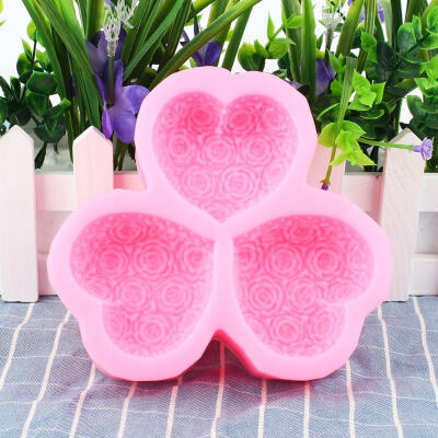 

Greensen 3 Cavity 3D Heart Shaped Silicone Mould Fondant Cake Baking Cupcakes DIY Molds Tool