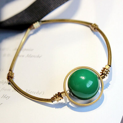 

1 Pcs New Fashion Retro Girl Bronze Brace Lace Artificial Lucky Bracelet Stretch Bracelet