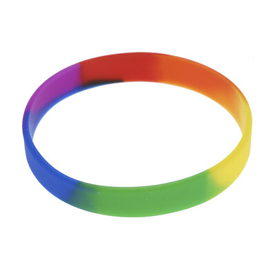 

Gay Pride Rainbow Colours Segmentation Silicone Bracelet Charity Sport Couple Bracelet Elasticity Wrist Strap