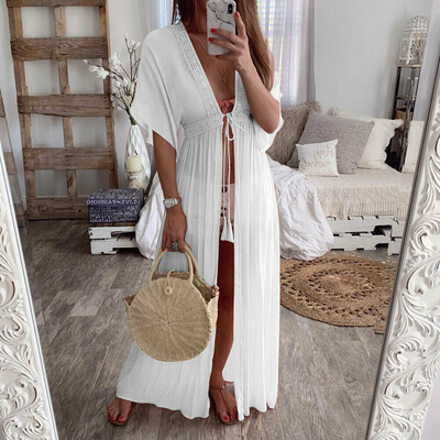 

2019 Women Summer Bathing Suit Chiffon Bikini Cover Up Swimwear Beach Long Dress