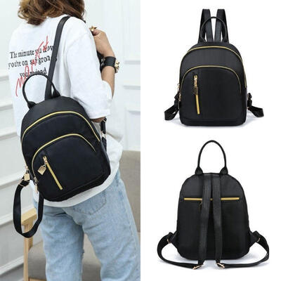 

2018 New Fashion Women Girls Black Nylon Mini Backpack Travel School Backpack Shoulder bags