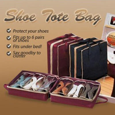 

6 Pairs Vogue Shoes Storage Organizer Holder Container Under Bed Closet Box Bag