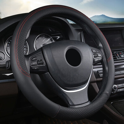 

PU Leather Universal Car Steering-wheel Cover 38CM Car-styling Sport Auto Steering Wheel Covers Anti-Slip Automotive Accessories