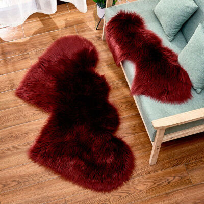 

Fluffy Wool Sheepskin Mat Sofa Bedroom Washable Rug Floor Carpet Blanket Rugs