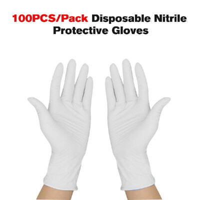

100PCSPack Disposable Nitrile Protective Gloves 9in Medical Grade Powder Free Food Safe Oil&Acis Proof Puncture-resistance Gl