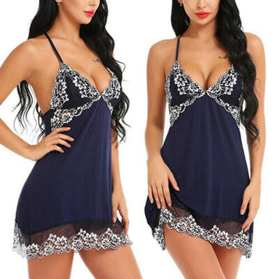 

Sexy Lingerie Women Silk Robe Dress Babydoll Nightdress Nightgown Sleepwear Gift