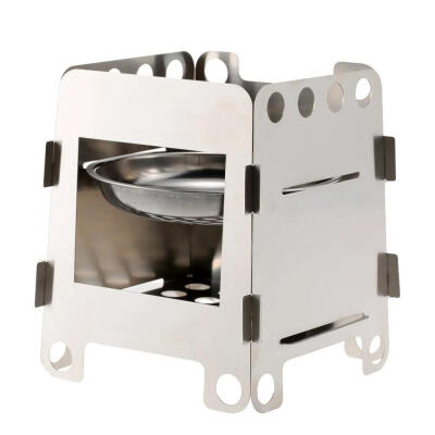 

Outdoor Camping Stainless Steel Folding Wood Stove Portable Picnic Stove