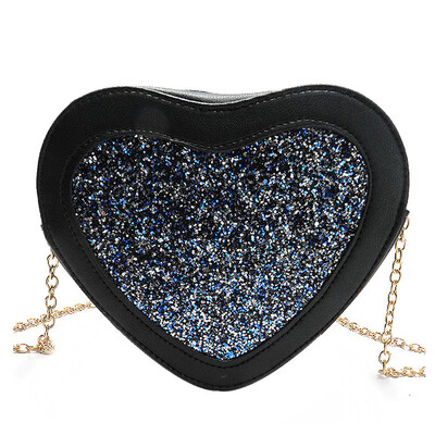 

Tailored Women Fashion Heart-shaped Sequins Handbag Shoulder Bag Small Tote Ladies Purse