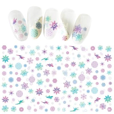 

Christmas Nail Sticker Watermark art decoration slider Manicure Sticker Big Full Snowflake Watermark Beauty Health Nail Art Tool