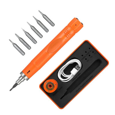 

Mini Screwdriver Kit Precision Screwdriver Set Pen Type Cordless Electric Screwdriver with 6pcs Bits for Mobile Phone Repair Adjus
