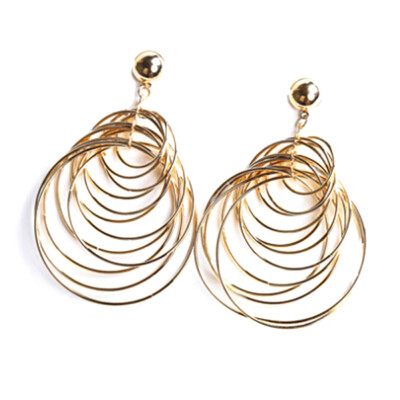 

New Style Vintage Multi Metal Circle Earrings For Women Fashion Punk Jewelry Gold Color Earrings