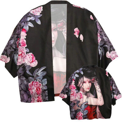 

Toponeto Fashion Lovers Individuality Print Top Blouse Kimono Hot Spring Clothing