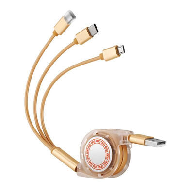 

Portable 3 In 1 TPE USB Data Line 3A Efficient Fast Charging Cable For Android Apple IPhones