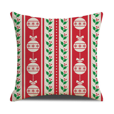 

Tailored Christmas Linen Skin Pillow Case Pillow Cushion Elk Snowflake Print 45×45CM