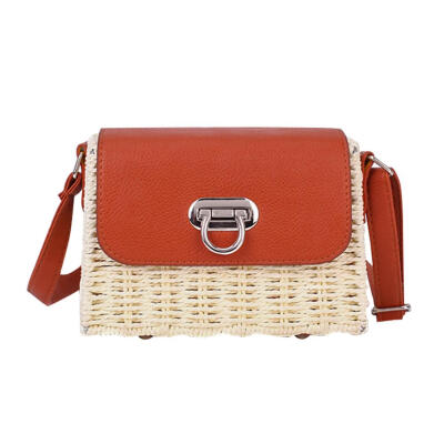 

Girls Straw Shoulder Women Messenger Bags Summer Beach Square Box Handbags