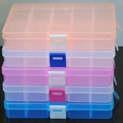 

15 Compartments Plastic Box Case Jewelry Bead Storage Container Craft Organizer