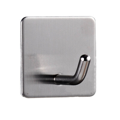 

Stainless Steel Self-Adhesive Hooks Key Rack Kitchen Hanger Wall Towel Mount
