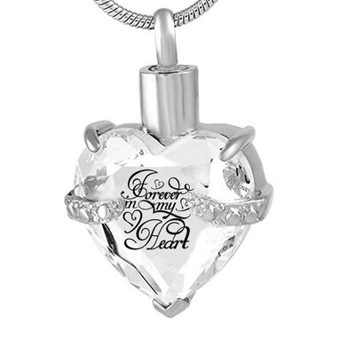 

Crystal Heart Shape Commemorative Ashes Necklace Heart Shape Perfume Bottle Pendant Souvenir Cremation Pendant Necklace