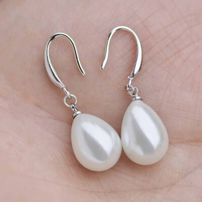 

New Pearl Red Drop Earring for Women Fancy Colorful Simulated-pearl Long Earring Trendy Jewelry Gift Box Packing