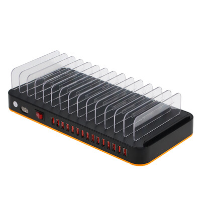 

80W 15-Port Adjustable Dividers USB Charger Smart Charging Station Dock Multi Device Desktop Organizer Hub Stand with Intelligent