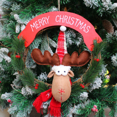 

〖Follure〗Christmas Xmas Tree Hanging Party Tree Decor Elk Wreath Gift Door Wall