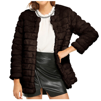 

Toponeto Winter Lady Womens Warm Short Faux Fur Splice Zipper Coat Jacket Parka Outerwear