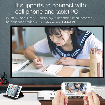 

YG200 Mini LCD Projector 1080P 60" Home Theater LED Video Projection Machine 400 Lumens Built-in Speaker 1300mAh Battery Portable