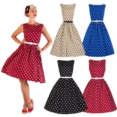 

Fashion Women dress 50&acuteS 60&acuteS ROCKABILLY DRESS Vintage Style Swing Pinup Retro Housewife Party