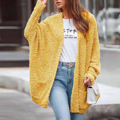 

Tailored Womens Loose Fit Long Sleeve Knitted Cardigan Coat Tops