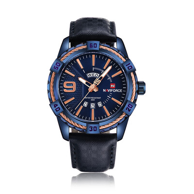 

NAVIFORCE Fashion Causal Men Watches Quartz Male Watch 3ATM Water-resistant Luminous Wristwatch Calendar Time Display