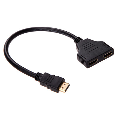 

Male HDMI To Double HDMI Female Adapter Connection Cable Cord 30cm