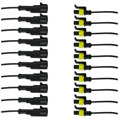 

10PCSSet Waterproof 1 Pin Way Plastic Car Waterproof Electrical Connector Plug Wire AWG