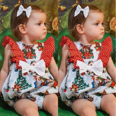 

Party Toddler Kids Baby Girls Flower Christmas Romper Jumpsuit Bodysuit Clothes