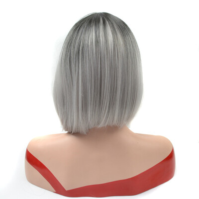 

〖Follure〗Wave Head Wig Head Short Sub-section Black Gradient Gray Lady Wig