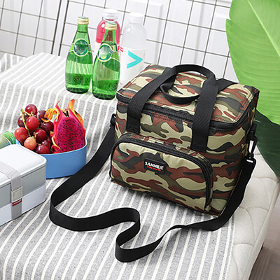 

Siaonvr Insulated Cooler Lunch Bag Camping Picnic Box Shoulder Thermal Double Layer 10L