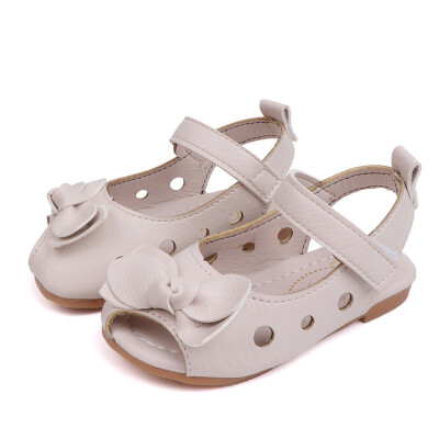 

New Summer Kids Girls Shoes Fashion Leathers Children Sandals Sweet Toddler Baby Anti-slip Hollow Out Bow Shoes