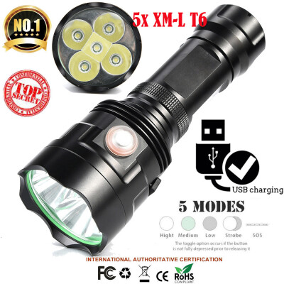 

Saidsome 5x XM- T6 LED Flashlight 5 Modes 2665018650 Camping Torch Lamp Light flashlight lamp