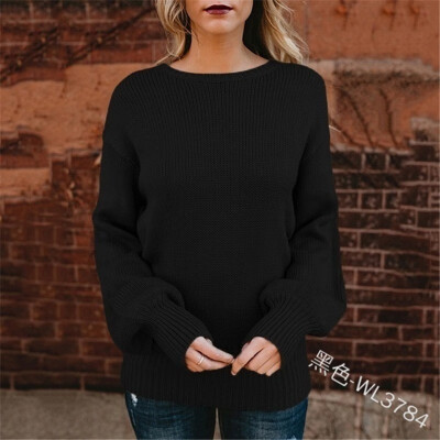 

European&American long sleeved round neck sweater