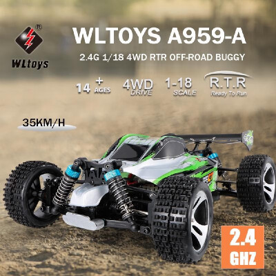 

WLtoys A959-A RC Car 24G 118 4WD 35KMh Racing Buggy Car High Speed Vehicle Off Road Truck RTR