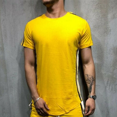 

Stylish Hot Sale Men Short Sleeve O-neck Stitching Slim Fit T-shirt Top Gentlemen Summer Daily Casual Comfortable Clothing -3XL