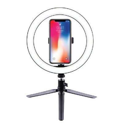 

Photography LED Selfie Light 260MM Dimmable Camera Phone Lamp with Table Tripods