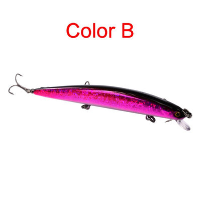 

10 color Fishing Bait Minnow Lures 135g-048oz125cm-492" Fishing Lure 8 Hook Fishing Tackle DW-418