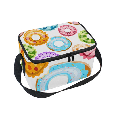 

ALAZA Lunch Box Insulated Lunch Bag Large Cooler Colorful Swim Rings Tote Bag