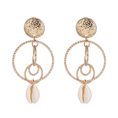 

EK863 European Brand Multi-layer Circles Shell Earrings for Women Fashion Earrings Female Simple Personality 2019