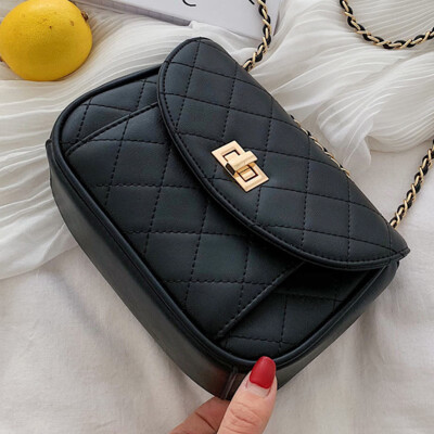 

Xiaoxiangfeng woman 2019 new online celebrity retro lock saddle bag slanted single shoulder rhomboid chain bag tide