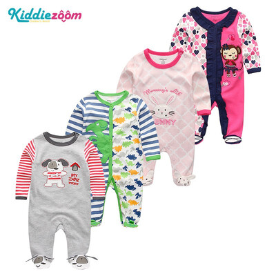 

Kiddiezoom 4PCS Newborn 0-12M Baby Boys Clothes 100Cotton Rompers Clothing Sets Babywear Bodysuits Baby Girls Clothes Outwear