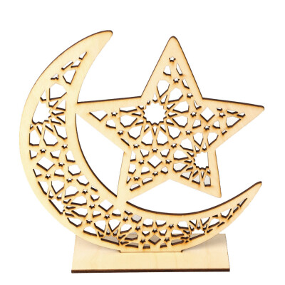 

JPGIF Eid Mubarak Ramadan Wooden Plaque Ornament Muslim Islam Hanging Pendant Decor